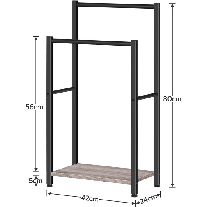 HOOBRO Тримач для рушників, підставка для рушників, драбина для рушників стояча з 2 перекладинами, для рушників, одягу, ковдр, газет, економія місця, стабільна, білий та натуральний колір, EWN02LB01 Білий + Натуральний (Греж + Чорний)