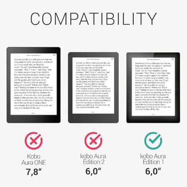 Чохол kwmobile для Kobo Aura Edition 1: тканинний захисний чохол для eReader, темно-сірий