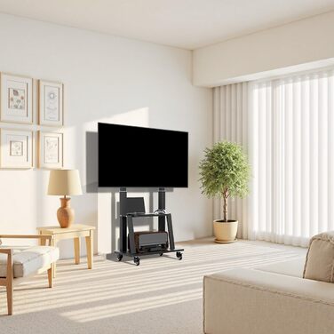 Мобільна підставка для телевізора з колесами, регульована по висоті, VESA 900x600, до 75 дюймів