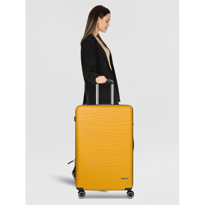 Набір валіз Franky Dallas 3.0 (3 шт.) | Жовтий, TSA-замок, 4 колеса, об'єм 36/60/92 л