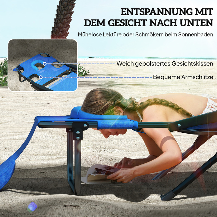 Outsunny Patio Lounge Chair - Folding, Weather-Resistant Design. Dimensions: 76