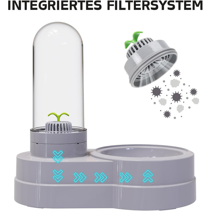 Автоматичний поїльник для котів та собак, 580 мл, фонтанчик для тварин з фільтром (сірий)
