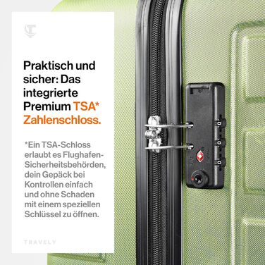 Набір валіз Travely з полікарбонату (77см, 67см, ручна поклажа) з TSA замком та плавними колесами