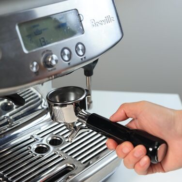 54mm Dual Outlet Portafilter for Sage/Breville Barista BES 870/878/880 Filter Basket with ABS Wood and Stainless Steel Portafilter Filter Holder Black