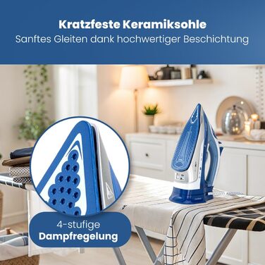 Бездротове прасувальник Clatronic® з керамічною підошвою | 2400W | без кабелю | прасувальник з парою | 350 мл резервуар | швидкий нагрів