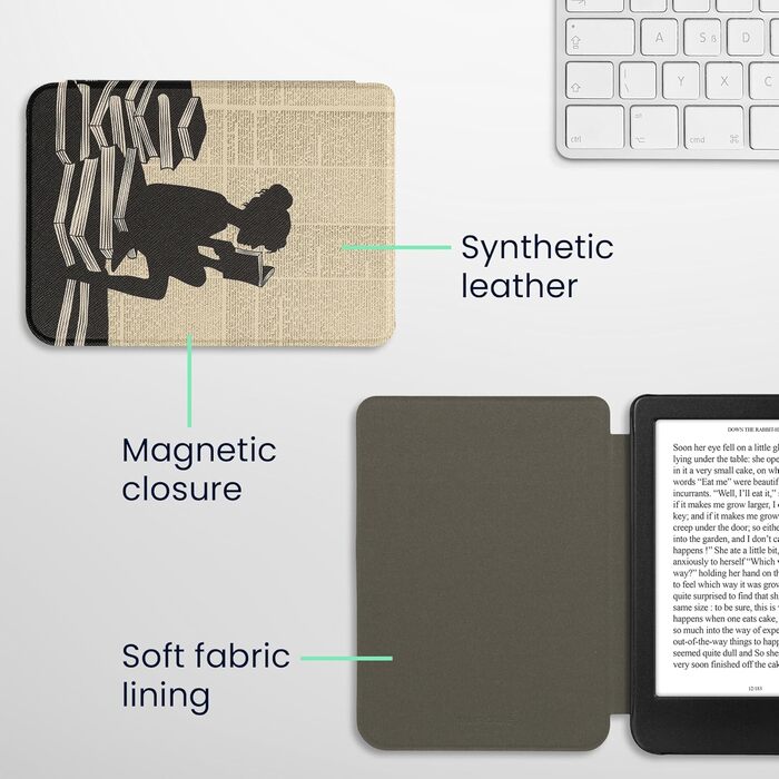 Чохол-книжка kwmobile для Kobo Clara BW/Clara Colour/Tolino Shine (5) / Shine Color - Чохол для електронного читача з дизайном 