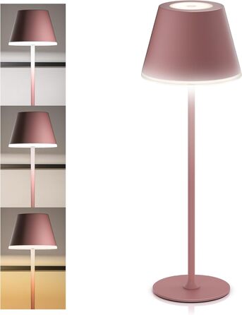 LED настільна лампа CSL з акумулятором - бездротова, сенсорна, диммування, 3 кольори світла, метал, великий акумулятор, для дому та вулиці