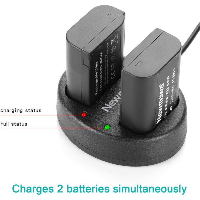 Запасний акумулятор Newmowa DMW-BLK22 (2 шт) + USB зарядний пристрій для Panasonic Lumix DC-S5