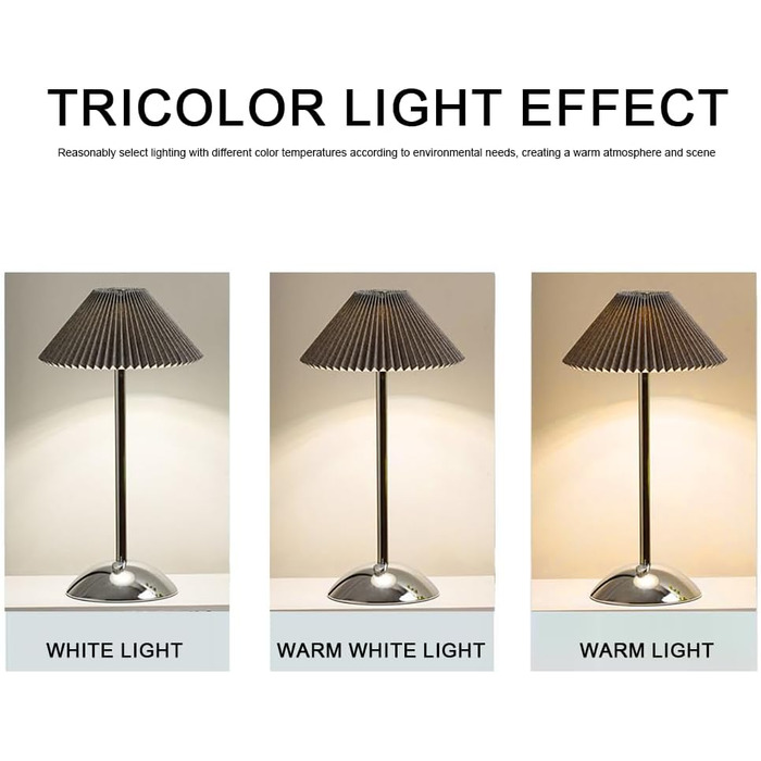 Світлодіодна настільна лампа Starnearby бездротова, з сенсорним димером, акумуляторна, 3 режими світла, вінтажний плетений металевий дизайн для спальні, офісу, тумбочки (Сірий + Срібна база)