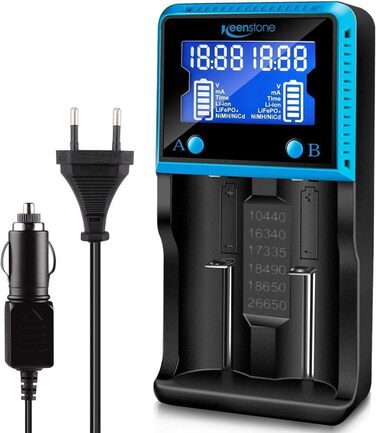 Універсальний зарядний пристрій для акумуляторів 18650 з 4 слотами, LCD Smart швидка зарядка Ni-MH/Ni-CD AA/AAA Li-Ion/LiFePO4/IMR 10440-26650