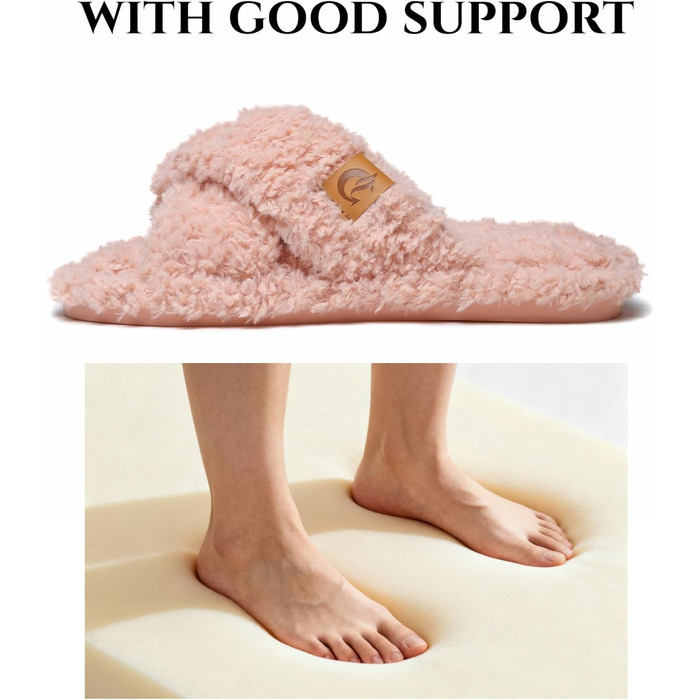 Жіночі плюшеві халапи (тапочки) SmarTigi, зимові, теплі, м'які, з антиковзким покриттям, рожеві (42/43 EU)