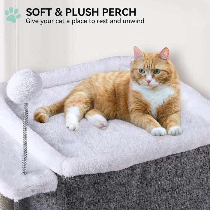 Кіт Будинок YITAHOME для дому, складаний, 47 x 40 x 32 см, з когтеточкою та іграшкою, для середніх та великих котів