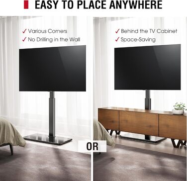 Регульований підлоговий кріплення для телевізора 100-190 см (43-75 дюймів), чорний