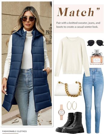 Дамський пуховик Yuongirl, довгий, з капюшоном, легкий, об'ємний, теплий, з довгими рукавами, для осені/зими, об'ємний, верхній одяг (Темно-синій, XXL)