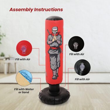 Дитячий боксерський мішок-іграшка з боксерськими рукавичками, надувний, для хлопчиків та дівчаток, для фітнесу та зняття стресу