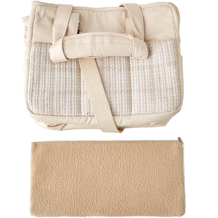 Транспортна сумка для собак та котів до 5 кг - переноска для тварин з верхньою відкривачкою, дихаюча, складана, з регульованим плечовим ременем, дозволена для перевезення в літаку, бежева