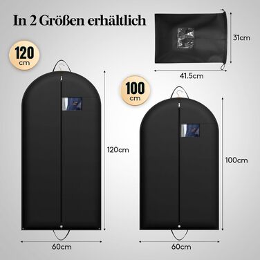 Чохли для одягу Lifewit 100x60 см (3 шт) – для костюмів, піджаків, блейзерів. Захисний мішок для одягу з мішком для взуття, 120 GSM, для подорожей та зберігання.