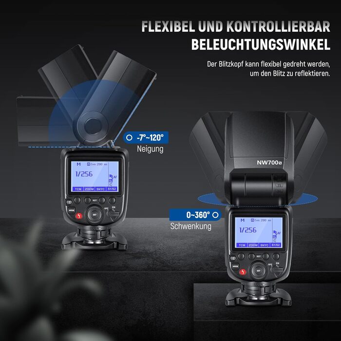 NEEWER NW700-S: Світловий спалах (Blitz) TTL для Sony DSLR, 1/8000s, 1/1-1/256, TCM, 230W, швидка перезарядка