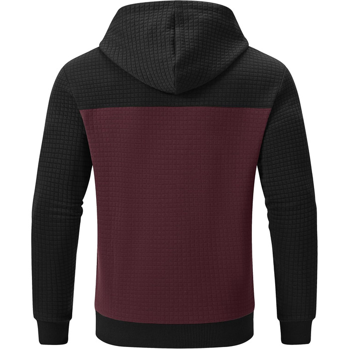 Чоловічий худі YuKaiChen з нашивками, джгут, капюшон, колірний блок, світшот з кишенями, хакі-білий-армійський колір (M, чорний-вишневий)