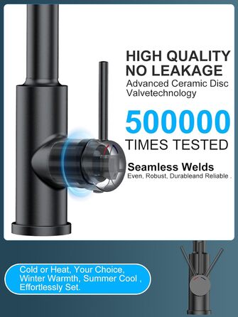 Змішувач кухонний висувний з нержавіючої сталі з 360° обертанням та 4 режимами, для кухонних мийок, з ABS-розпилювачем, підходить лише для ЄС (G3/8)