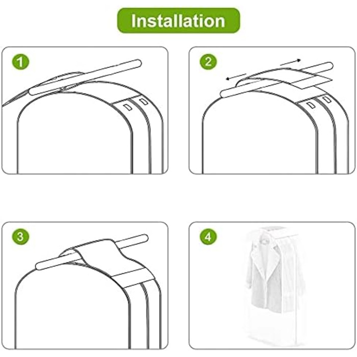 2 шт. Пранці для одягу GQC, великі, пилонепроникні, з PEVA, для зберігання одягу (60*50*90см / 60*50*110см)