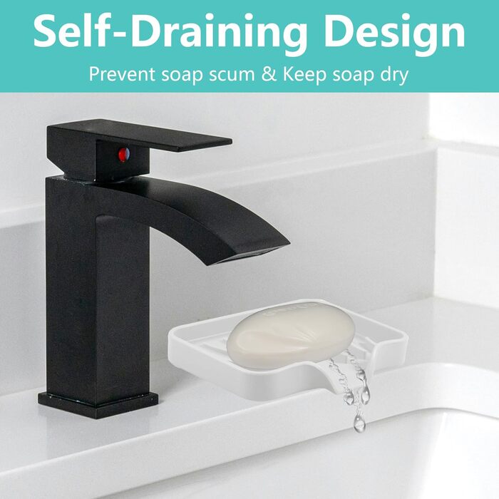 Силіконові мильниці з дренажем (2 шт.) для ванної, душу, кухні та тумбочки - білий колір