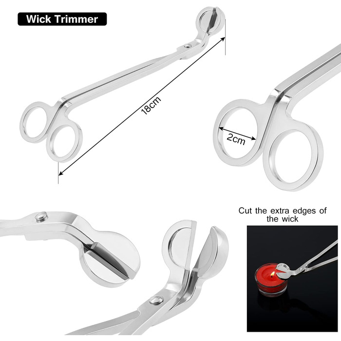Kinsinder 4-Piece Candle Accessory Set, Candle Care Tools, Wick Trimmer, Candle Snuffer, and Wick Dipper, Tray, Gift Box for Candle Lovers