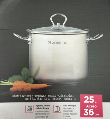 Традиційна каструля Ambition ACERO, 30 л
