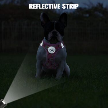 Нашийник та поводок для собак та котів BEAUTYZOO, м'яка сітка, світловідбиваючий, для дрібних та середніх цуценят, в клітинку, XS/S, (Medium(41-46см обхват грудей), Рожевий)