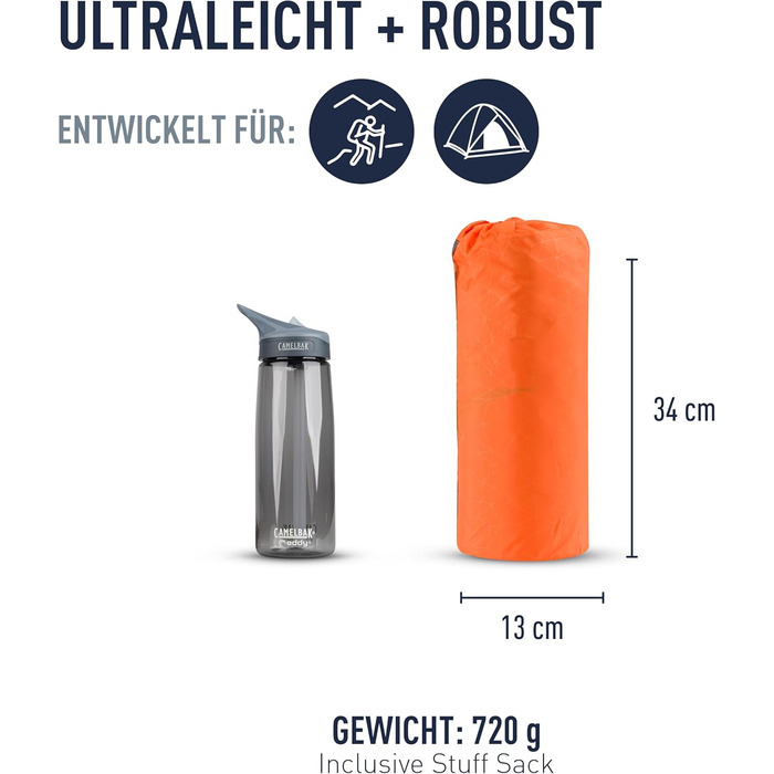 Килимок туристичний Sea to Summit Ultralight Self Inflating Delta Core-V, помаранчевий, великий