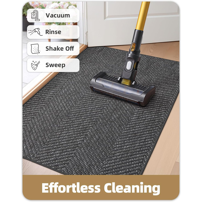 Килимок для дому COLOR&GEOMETRY 43x76 см, сірий, машинне прання, неслизький, для входу, вбираючий, для передпокою, коридору