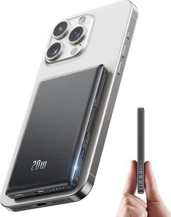 Powerbank Ntaanoo MagSafe 5000mAh з швидкою зарядкою 20W для iPhone 16/15/14/13/12, чорний