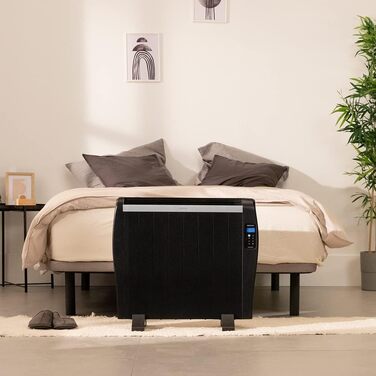 Cecotec ReadyWarm 1800 Thermal Black Flat Radiator with Remote Control. 8 heating ribs and 1200 W, LCD display, programmable timer, temperature selection, 15 m² range and maximum safety. 8 Black Elements