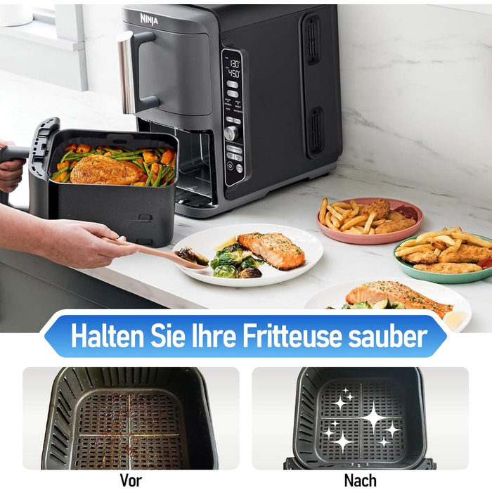 Стійка до високих температур підставка під фритюрницю, 48x30 см, силіконова килимок-підставка для Ninja, Cosori, Philips Airfryer, кухонна робоча поверхня, кавоварка