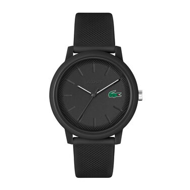 Годинник Lacoste Analog Quarzuhr з колекції Lacoste.12.12: стильні чоловічі/жіночі годинники з силіконовим ремінцем Petit Piqué, чорний колір