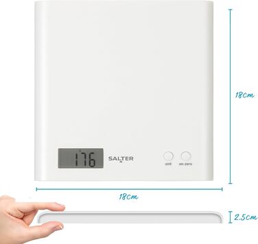 Кухонні ваги Salter 1066 BKDRAS15 Arc - цифрові, чорні, з LCD дисплеєм, функція таро