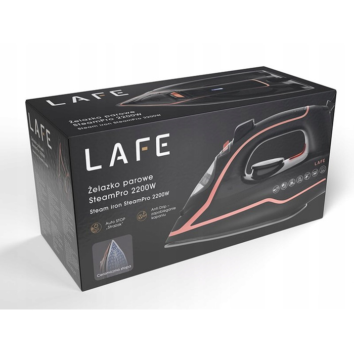 Парова праска LAFE SteamPro 2200W з керамічною підошвою та функцією автовимкнення