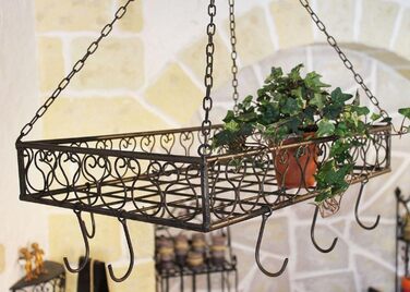 DanDiBo Pot Hanger Kitchen Pan Hanger 65 cm Ceiling Shelf Hanging Shelf Hanger Sausage Crown