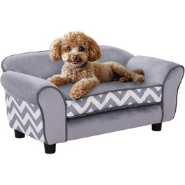 Диван для собак та котів PawHut, сірий, з подушкою, 73.5 x 41 x 33 см