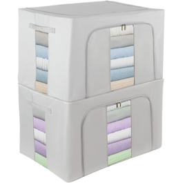 Органайзер для зберігання речей Womanht 2 шт. з металевим каркасом, сірий (24L)