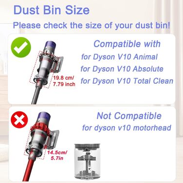 Dyson V12 Detect Slim & V10 Digital Slim Dust Bin Replacement Part - Compatible with 965272-01