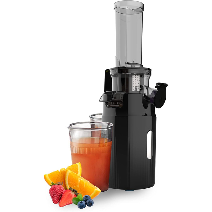 Zuminstant Compact Electric Juicer (Slow Juicer): Cold-pressed, nutrient-rich, foam-free juicer, space-saving, ideal for small spaces, for fresh fruits and vegetables