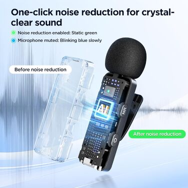 Мікрофон BOYA BY-V10 USB-C: Бездротовий мініатюрний мікрофон з шумозаглушенням для Android, смартфонів, ноутбуків, YouTube, подкастів, Facebook, Vlogging