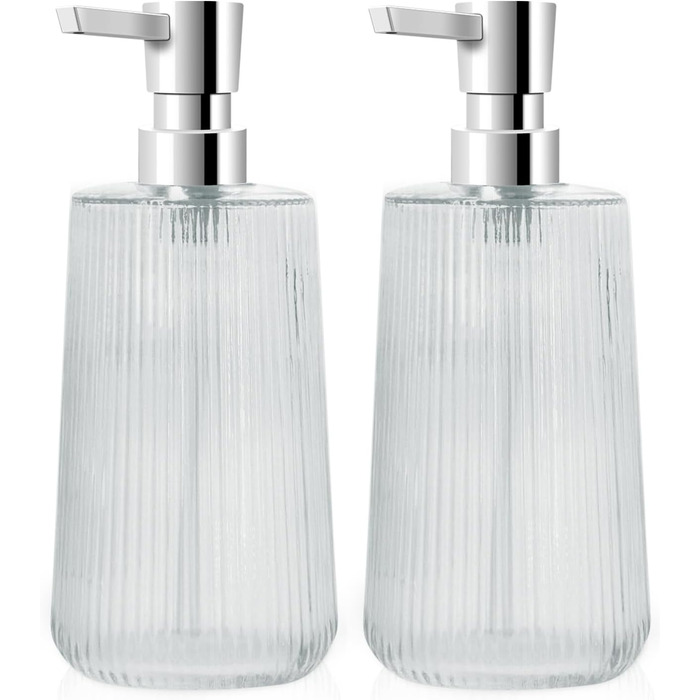 Набір дозаторів для мила з прозорого скла (2 шт.) 250 мл, для ванної кімнати та кухні
