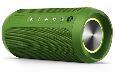 EDUPLINK Портативна Bluetooth колонка водонепроникна IPX7 бездротова (Зелена) Зелений вологозахищений динамік