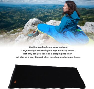 Enforose Sleeping Bag Liner, Super Thick Fleece, Soft Sleeping Bag Liner, Blanket, Lightweight Zippered Sleeping Bag Liner for Camping Trips
