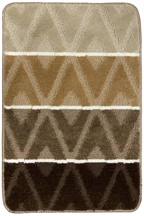 Набір антиковзаних килимків у ванну PALMA (3 шт.) з ромбами, бежево-коричневий
