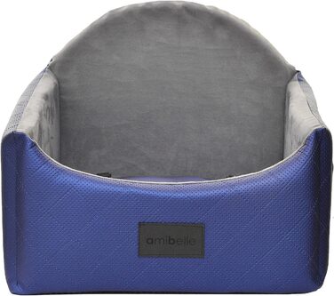 Автокрісло для собак 2в1 | Універсальне автоліжко для собак та котів | Миється, штучна шкіра, плюш, 48x48 см, блакитне