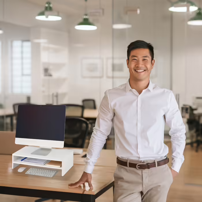 Relaxdays Monitor Stand with Extra Shelf