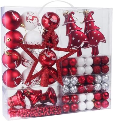 Новорічні кулі Рожево-золоті, 100 шт., діаметром 3, 4 та 6 см, набір прикрас для ялинки, пластикові, для різдвяного декору